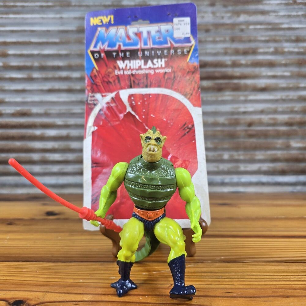 Vtg WHIPLASH Masters of the Universe Action Figure w/Orig Card 1983 Complete